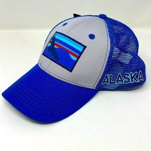 Alaska Ball Cap, NWT, Adjustable, snap strap, mesh, 1 size fits most, blue/gray